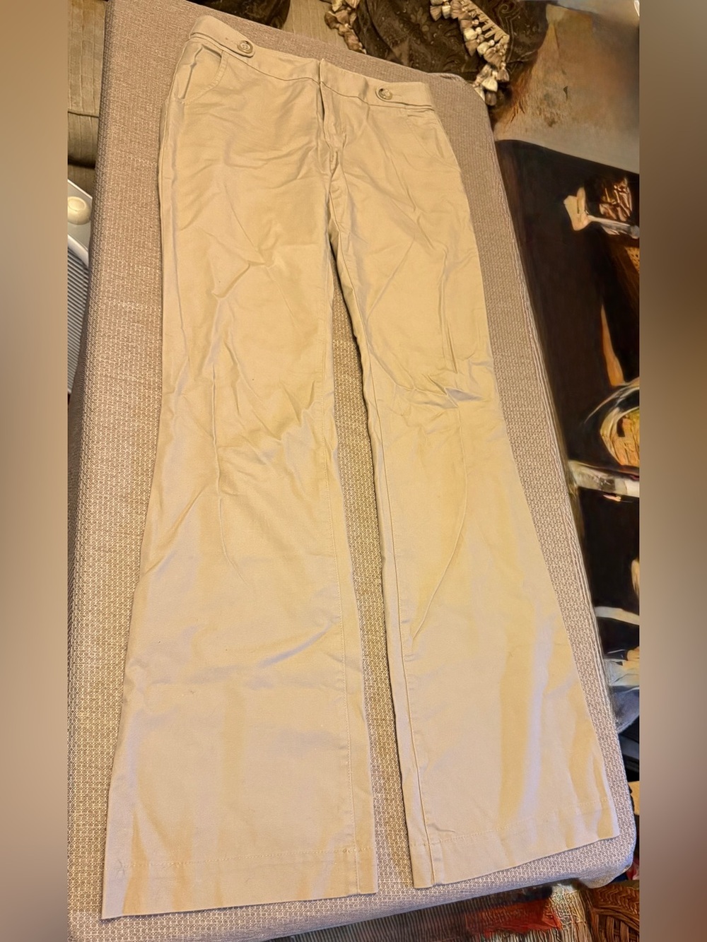 LONDONJEAN Khaki flare Leg Chinos
